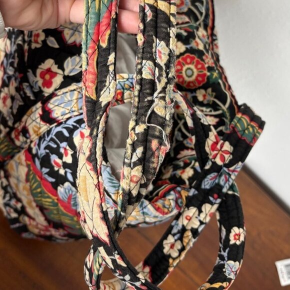 Vera Bradley Black Paisley Print Quilted Tote Bag with Toggle Closure - Picture 10 of 10